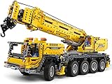 x Mould King 13107 Technik Kran Bausteine, 2590 Teile MOC Auto Bausteine Kit 2,4 G Fernbedienung und App Doppelsteuerung Kran LKW Modell mit 8 Motoren