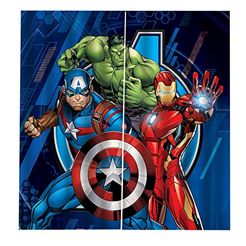 Fgolphd Fgolphd Avengers Lot de 2 rideaux occultants à œillets pour chambre à coucher, Captain America Iron Man - Pour chambre d'enfant (100 x 140 x H),3)