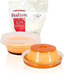 12 Mini Formas Para Pudim 120ml Com Tampa Forneável - Prafesta