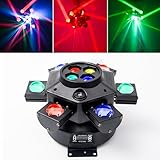 Moving Head DJ Lights 6 Arms Party Lights 150w RGBW 4in1 LED DJ Stage Lights Moving Head Disco Light DMX512 & Sound Activated Rotating Light Starlight for Wedding Live House KTV Bar & Club