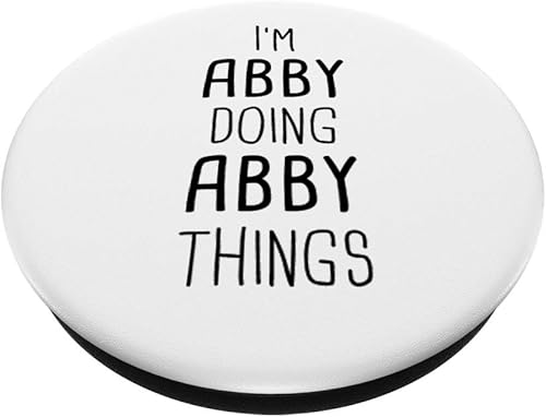 Miniatura 2 de I'm ABBY Doing ABBY Things Personalized Girl Name Gift - PopSockets Grip and Stand for Phones and Tablets, Negro