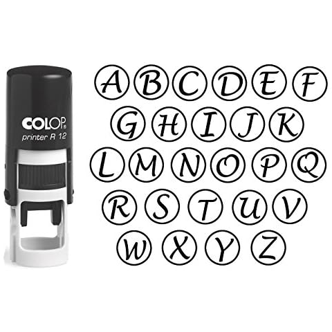 Custom A-Z Monogram Round Rubber Stamp Cover