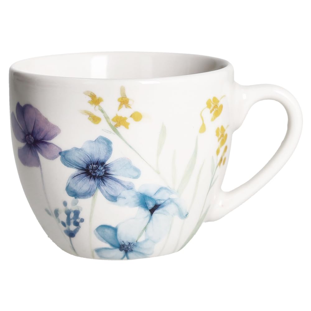 Tognana Florenne, Confezione 6 Tazze The con piatto 200 cc, New Bone China, Multicolor