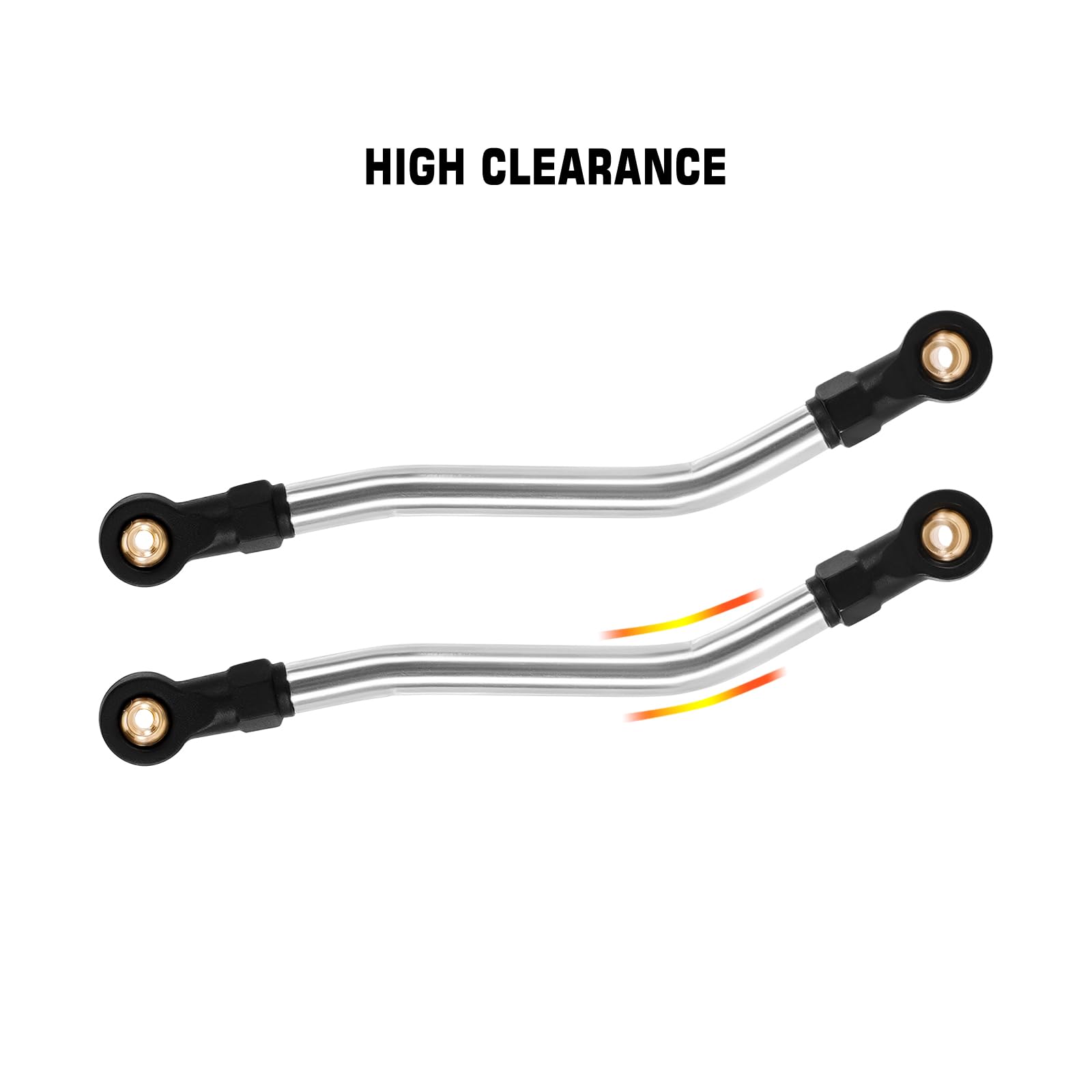 INJORA Stainless Steel High Clearance Chassis Links for 1/24 FMS FCX24M Upgrade