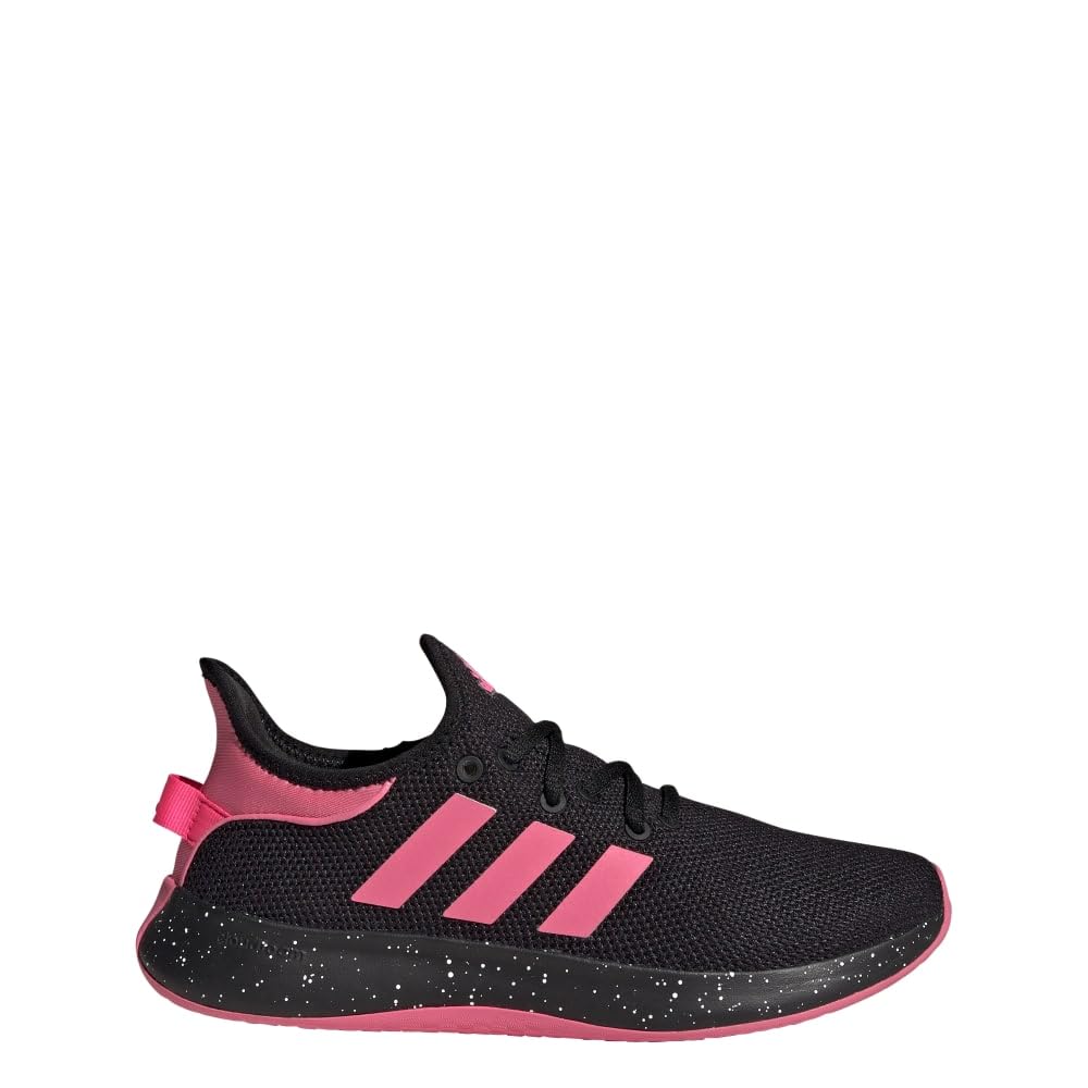 adidas Women's Cloudfoam Pure Sneaker: 5 Core Black/Pink Fusion/Lucid Pink