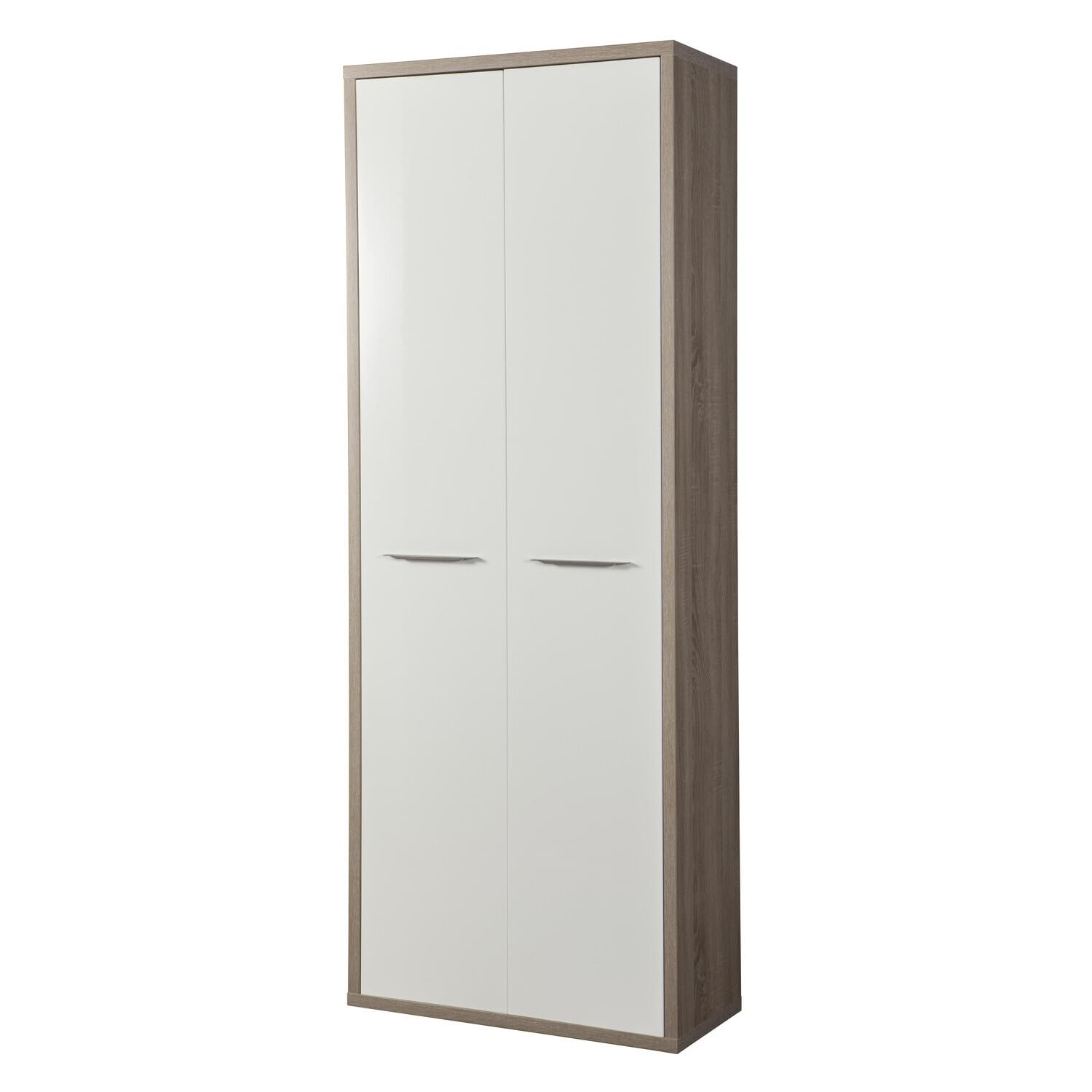 COMPOSAD | Ufficio Completo della Linea DISEGNO, Set di 4 Mobili, Libreria, Scrivania, Cassettiera, Mobile Archivio, Mobili Ufficio, Colore Rovere Sonoma e Bianco Laccato, Made in Italy