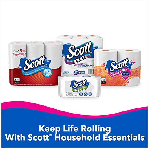 Scott ComfortPlus Toilet Paper, Equal to 36 Regular Rolls), Septic Safe Bath Tissue, White, 9 Count (Pack of 1) - 9
