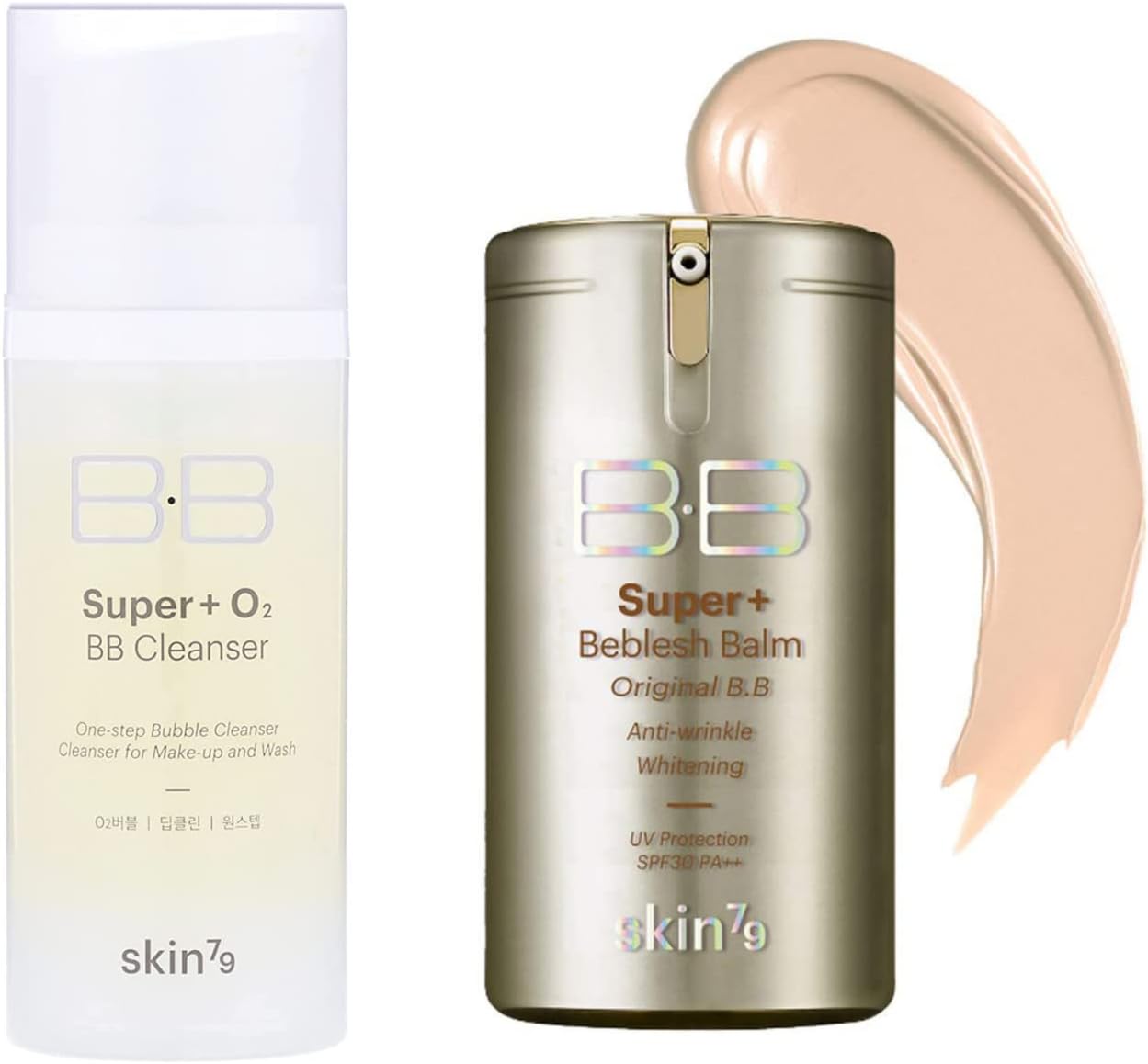 SKIN79 Super Plus O2 BB CLEANSER 100g/3.52fl.oz - Active Oxygen Formula Hydrating the Skin - Made In Korea (Gold BB + O2 BB Cleanser)