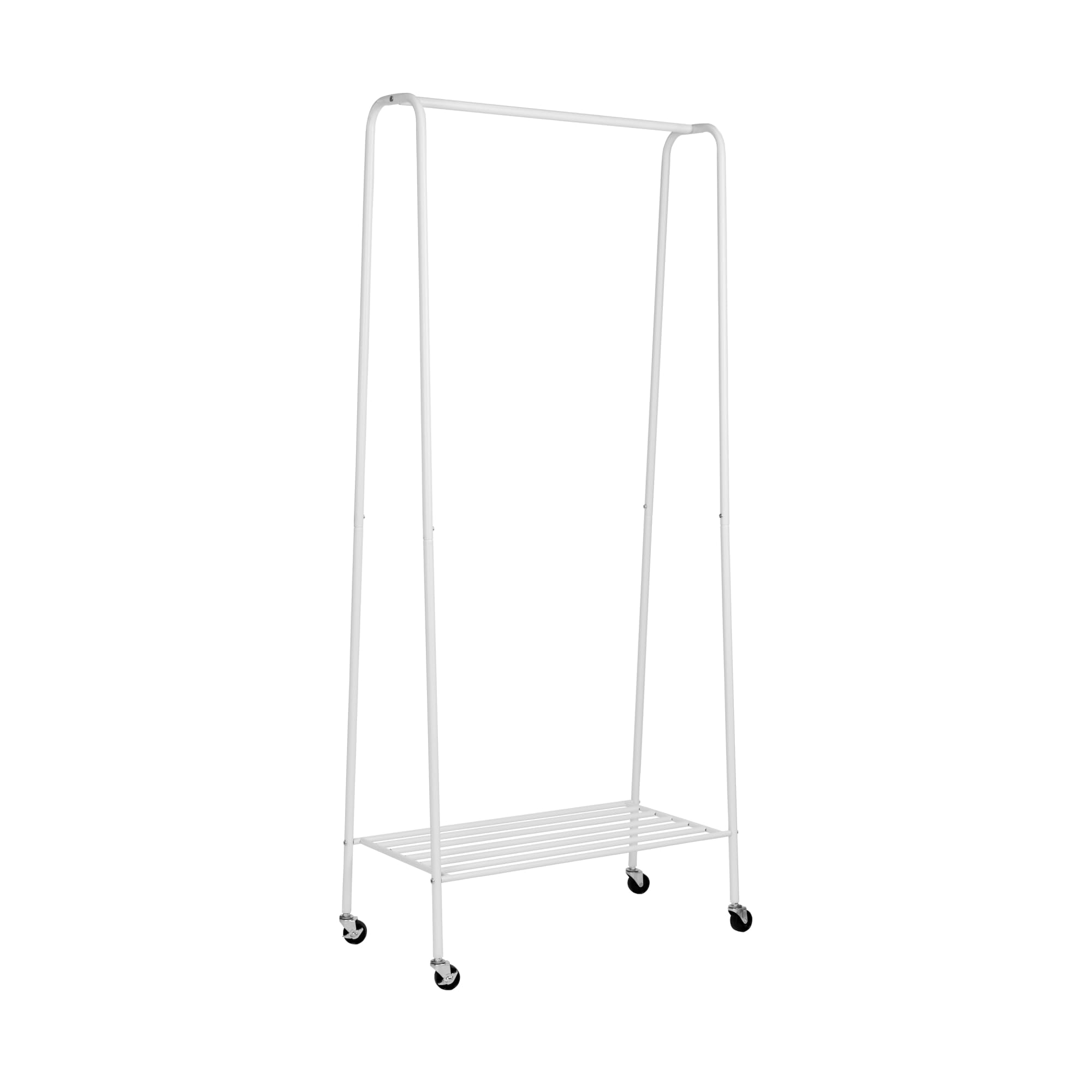 Honey-Can-Do Garment Rack with Shoe Shelf, Matte White GAR-09057 White