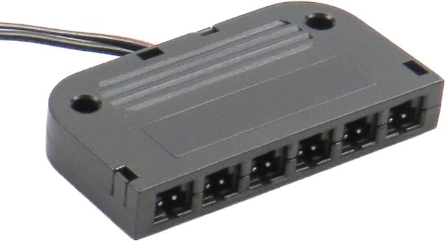 Rozdzielacz LED Adapter 6-krotny mini wtyk 10 cm długość kabla czarny
