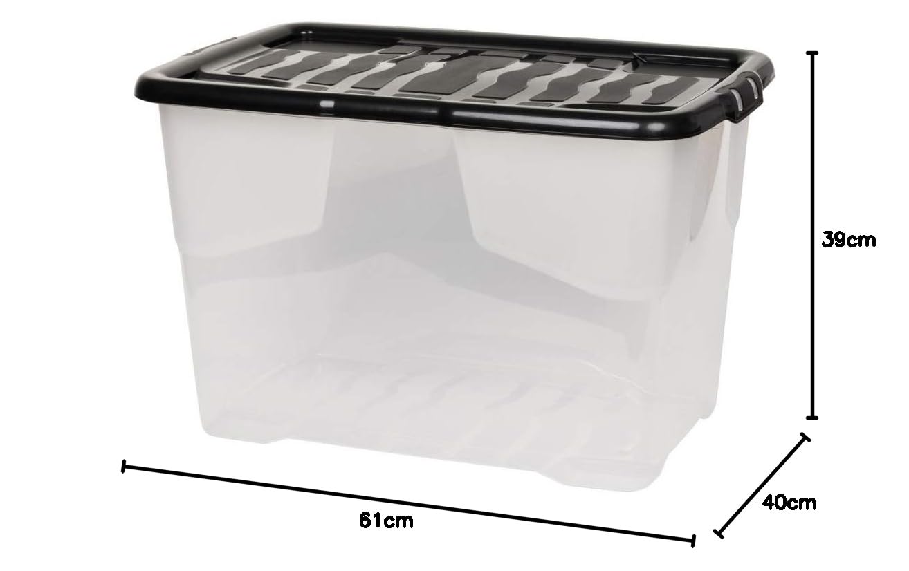 3-teilige Aufbewahrungsboxen CURVE – Transparent, Stapelbar, 65/42/30 Liter, Mit Deckel