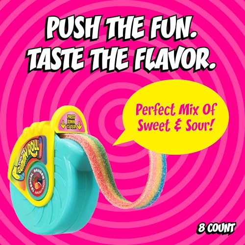 Push Pop Halloween Gummies Gummy Roll Candy, 8 Ct, Individually Wrapped - image 2