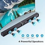 MZEIBO Sound Bar for Smart TV, 80W Bluetooth Soundbar 2 in 1 Detachable Design, Deep Bass, Home Theater Surround Sound, ARC/Optical/AUX Connections for TV/PC/Gaming/Projectors - Image 2