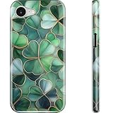 DEENAKIN for iPhone 16e Case - Wireless Charging Compatible - Dual-Layer Hard Shell & Silicone Cover - Protective Phone Case with Trendy Cute Designs for Women - Lucky Clover Motif