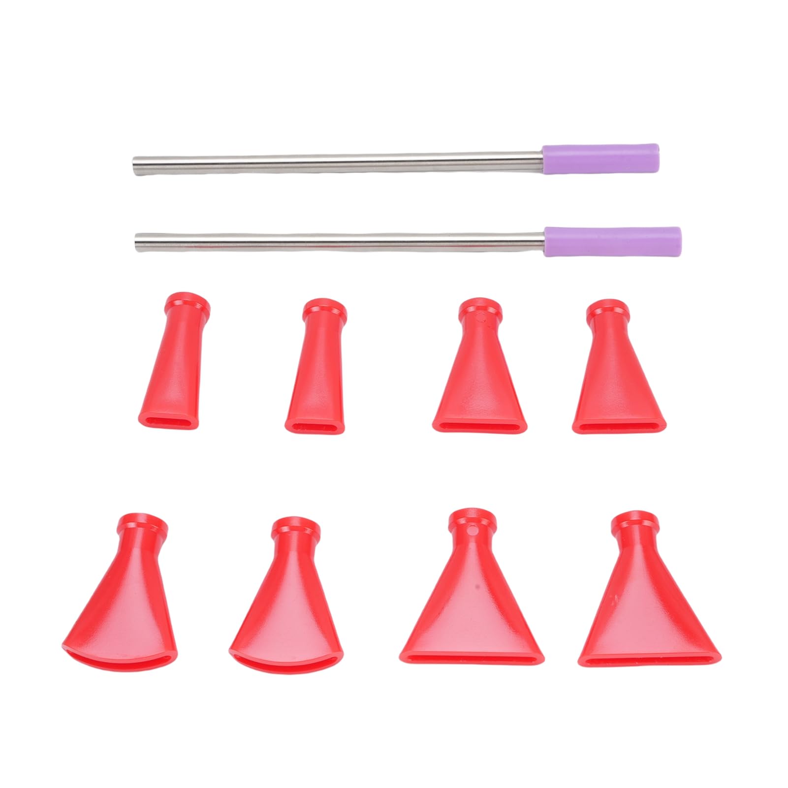 AUNMAS Buse de soufflage en acier inoxydable, Outils d'art fluide pour peinture acrylique à verser, Matériaux résistants plastique et acier, Ensemble complet 8 buses 2 pailles