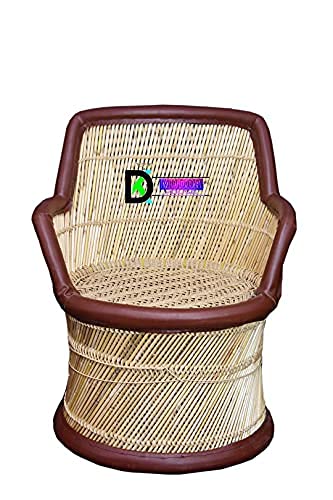 Priyansh Mudda House Handmade Sarkanda Wooden Mudda Chair (Wood, Brown)-image-19
