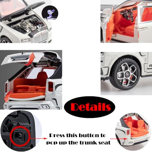 Auto de juguete Rolls-Royce Cullinan 1:24 Blanco miniatura 3