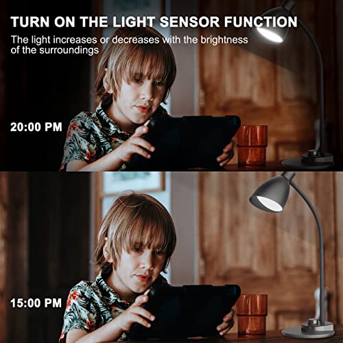 Lifmira Desk Lamp With Usb Charging Port 3 Color Modes 3000K-5500K Smart Light Induction Auto-Dimming Eye Care Reading Light Flexible Gooseneck Desk Lamps For Home Office Ac Adapter Included #TOP7