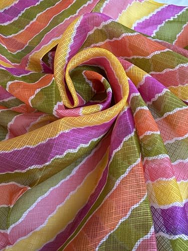 Image of Women's Cotton Blend Striped Print Dupatta with 2.20 Meters | Women's cotton printed dupatta with tassels