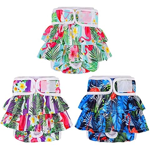 RANYPET Washable Dog Nappies, 3 Pack Dog Pants for Bitchs in Season, Reusable Dog Diapers Female, Dog Sanitary Pants Female for Dogs in Heat, Period, Incontinence or Excitable Urination M Cover