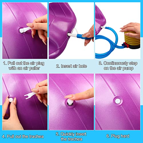 Honoson 6 Pcs Donut Flexible Seating For Classroom Elementary Yoga Balance Exercise Ball Chair For Adult Kid, Inflatable Doughnut Swiss Stability Core Training Ball For Pilate Office Home Gym Workout #TOP4