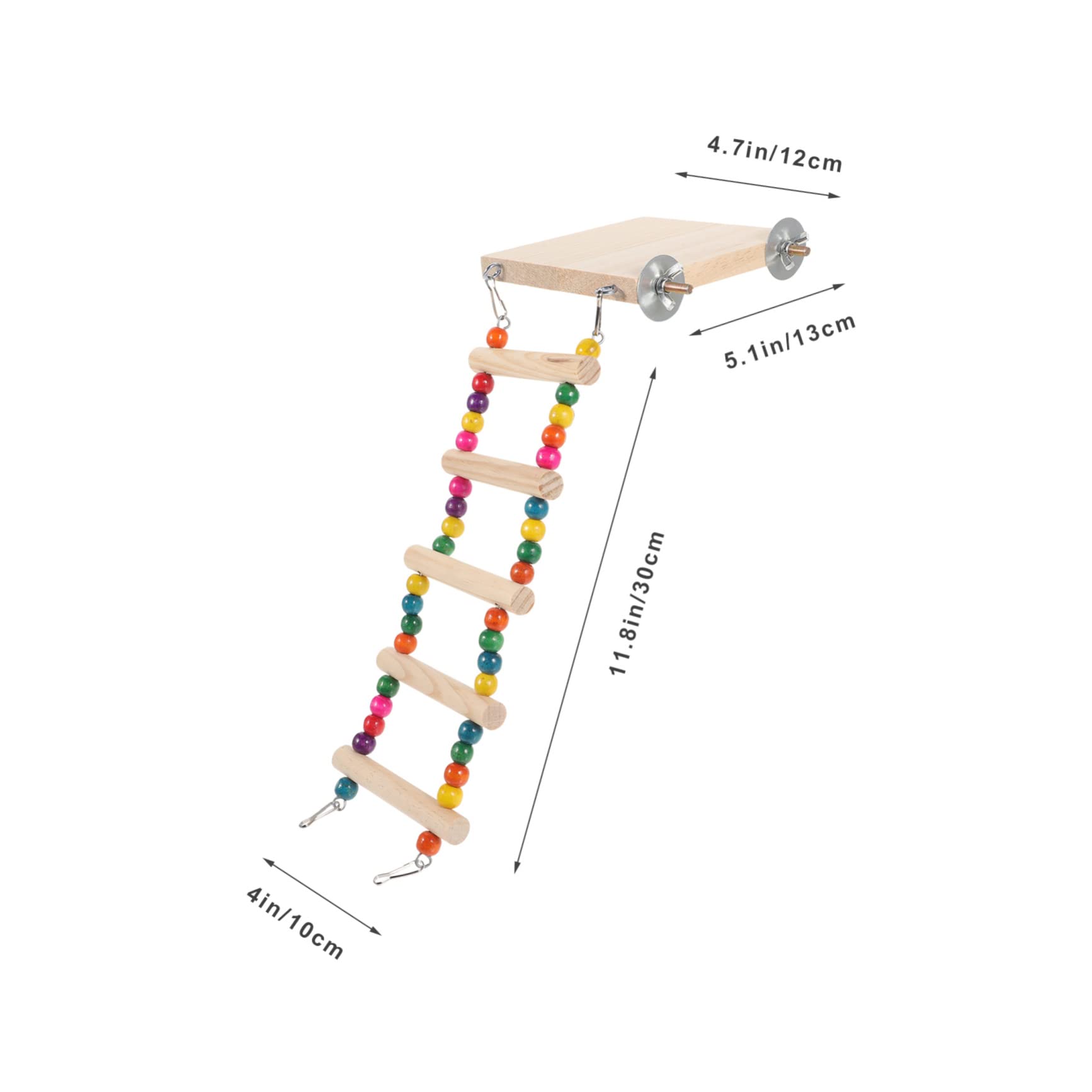 ORFOFE Bird Climbing Ladder with Platform Perch for Budgies Parrots Birds Stimulates Play Motor Skills for Bird Cage Accessories
