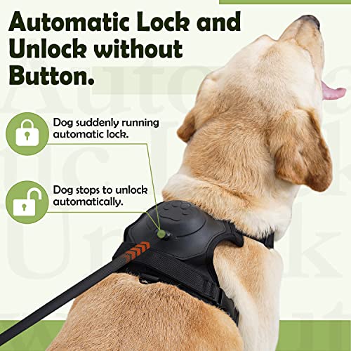 2 In 1 No Pull Dog Harness With Retractable Leash, [Automatic Anti Burst Impact Function] Adjustable Breathable Dog Vest With Control Handle For Medium Large X-Large To Outdoor, Training, (Black, Xl) #TOP2