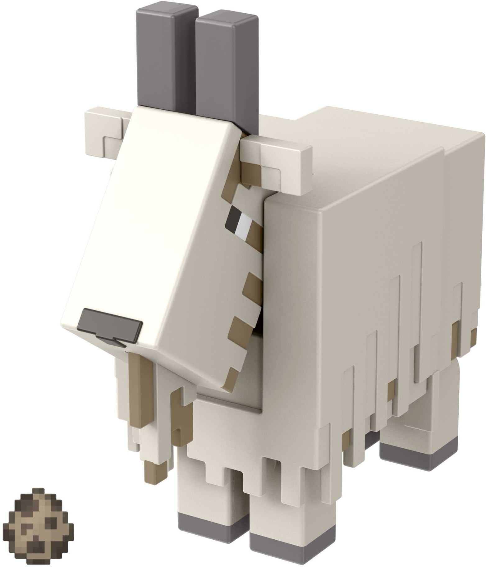 Minecraft Goat Action Figure, 3.25-in, with 1 Build-a-Portal Piece & 1 Accessory, Building Toy Inspired by Video Game, Collectible Gift for Fans & Kids Ages 6 Years & Older