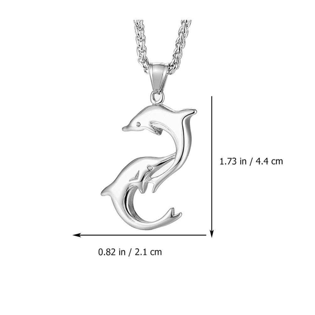 QYYZTQY Herren Halskette Delphin Anhänger Titanium Stahl Schlüsselbein Kette Strand Schmuck Gentleman Fashion Accessoire