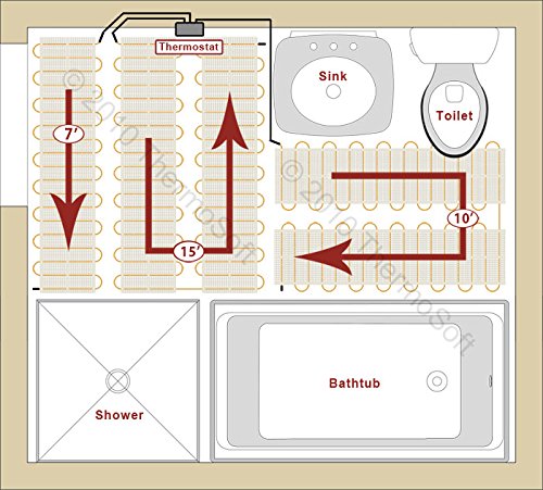 105.0 Sq. Ft, 120V Ceramic & Stone Tile Electric In-Floor Heating Mat - Thermotile Tt70-120 #TOP4