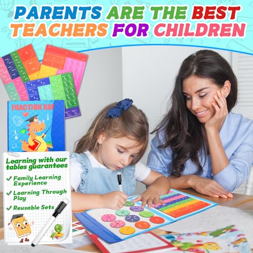 Fractions Resources for Children Magnetic Book Maths Games, Montessori Fraction Educational Puzzle, Fun Kids Learning Toys - Image 4