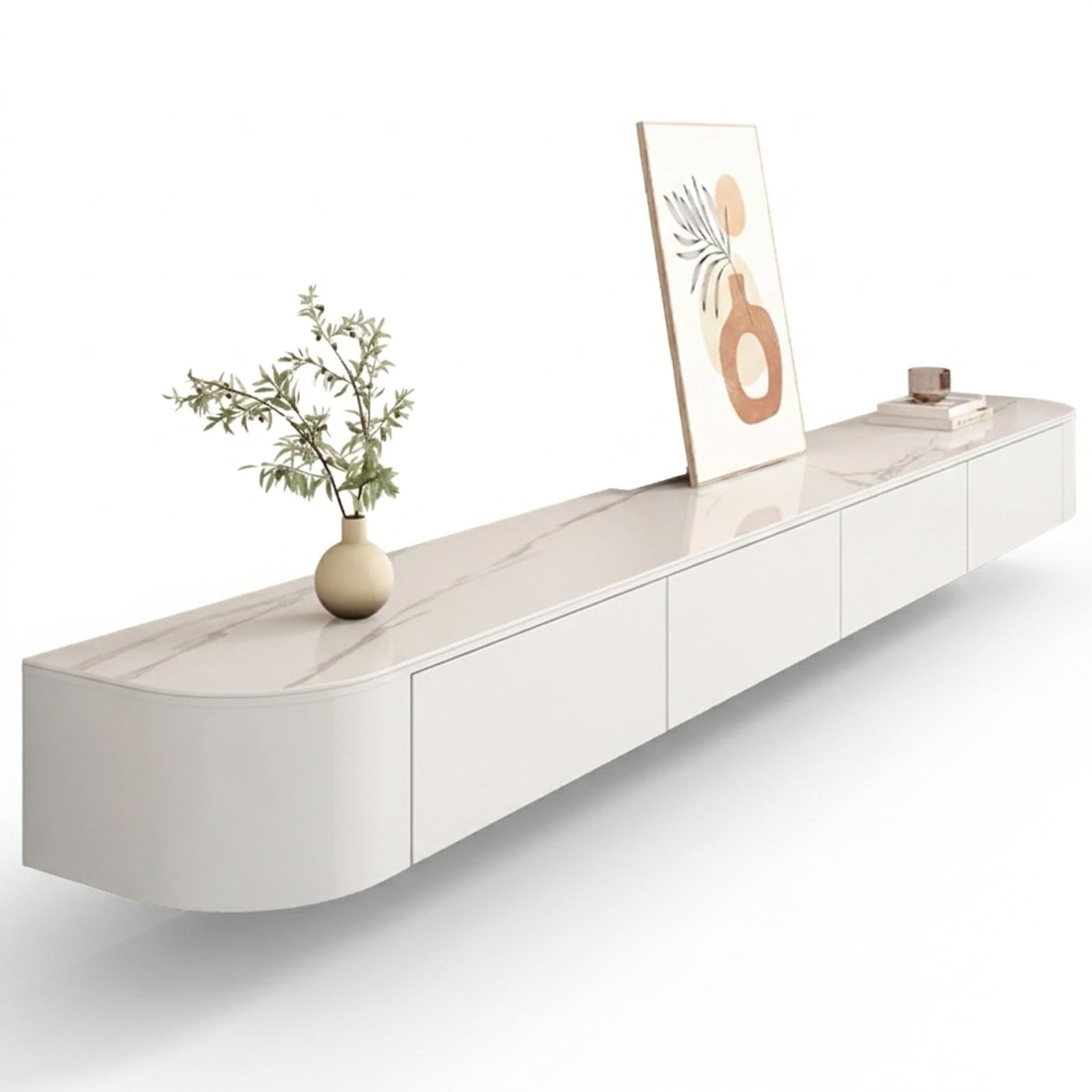 MIMRTIMI Floating TV Unit Floating TV Stand Cabinet Floating TV Cabinet with Doors in Media Wall Unit Floating TV Shelf for Living Room, Dining Room, Bedroom
