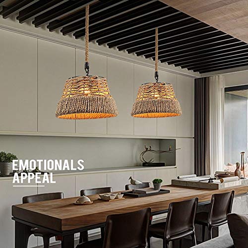 Lustre rustic à tête unique en corde tressée de style américain