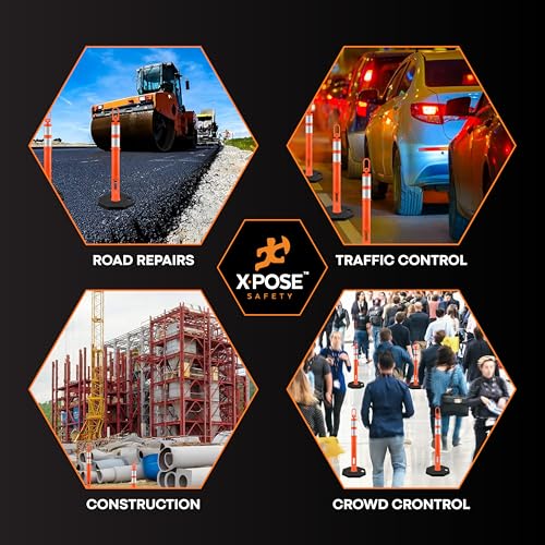 Image of Xpose Safety 45 inch Orange Delineator Posts with Base, Full Pallet 96-Pack