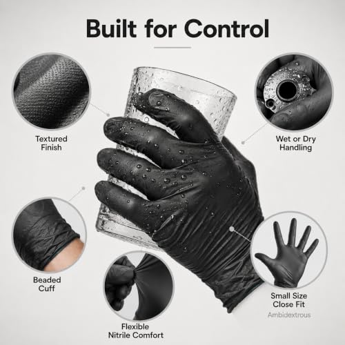 Image of ForPro Disposable Nitrile Gloves, Chemical Resistant, Powder-Free, Latex-Free, Non-Sterile, Food Safe, 4 Mil