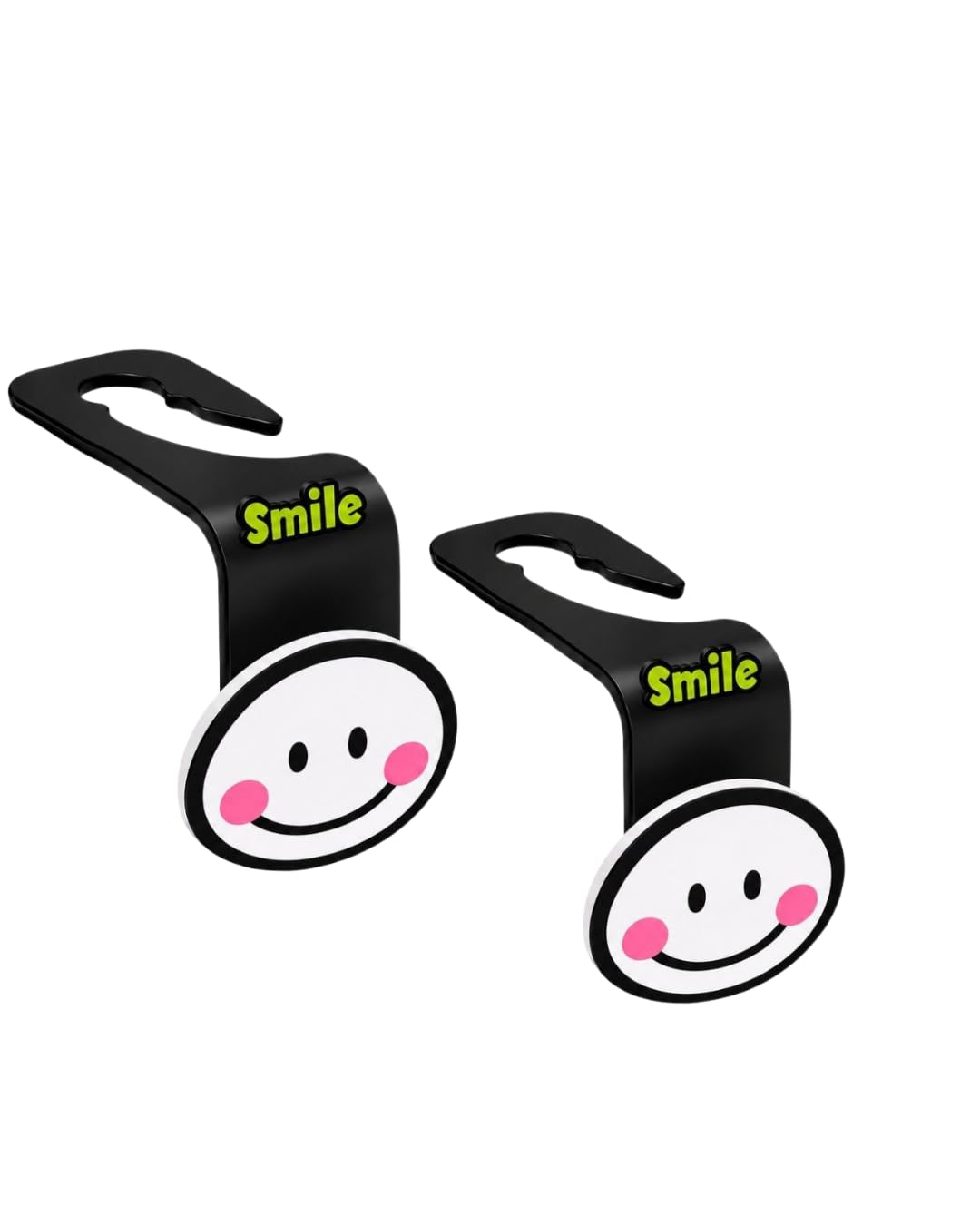 PRIMECORNER Smiley Face Car Seat Headrest Hooks Universal Vehicle Back Seat Hanger for Bags, Groceries, and Purses Cute and Durable Car Space Saver Organizer Handbag Hook Clips Storage Holder-picture-14