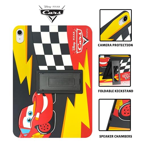 Image of Disney Cars Kids iPad Case - 10.9 Inch Case for iPad 10th Generation (2022) & A16 11th Generation 11 inch (2025) - Tablet Cover with Stand, Shockproof Silicone Protector