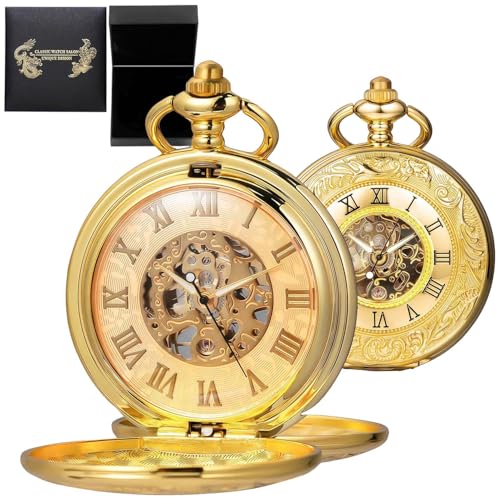 Montre de poche mécanique squelette pour lire l'heure avec distinction