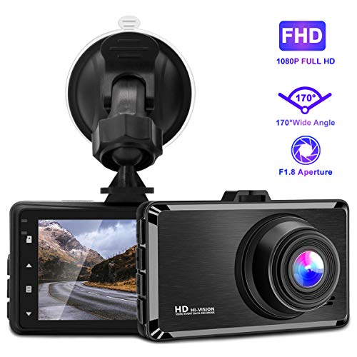 Dash Cam, 3 Inch 1080P FHD Dvr Car Driving Recorder, 170 Wide Angle
