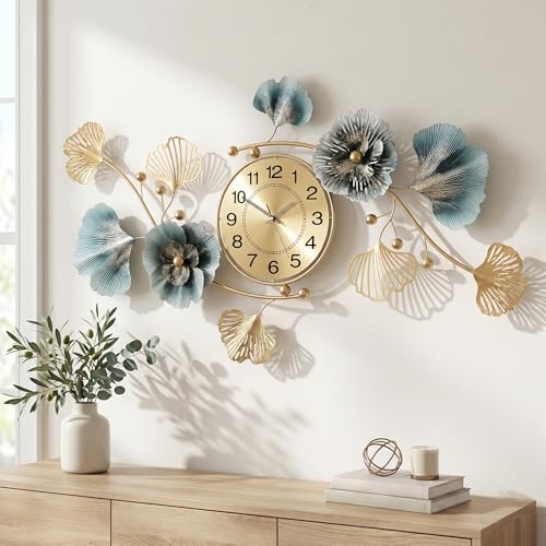 Axioglo 33 Inch Ginkgo Leaf Wall Clock