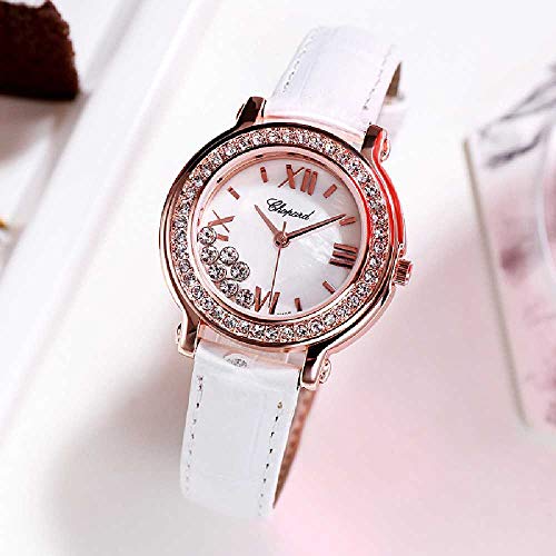 Preisvergleich Produktbild LYAO New Gürtel Einfachen Wind Freizeit Wasserdicht Damen Strass Watch weiß