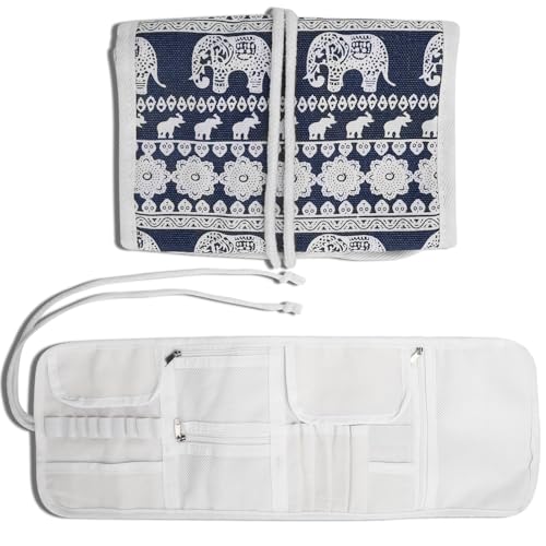 Owl Crochet Bag Crochet Needle Case Crochet Needle Empty Storage Bag Crochet Needle Storage Zipper Pouch with Crochet Needle Slot, Crochet Hook Slot (Empty Bag-Elephant)