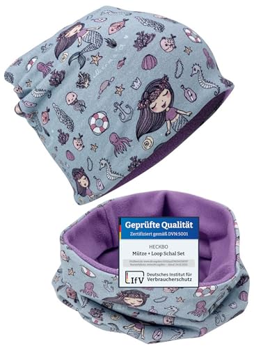 HECKBO Kids Wintermütze & Schal Set - Meerjungfrau - 2-8 Jahre - 95%...