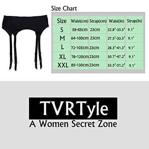image for TVRtyle Women Black Seamless 4 Wide Straps Metal Buckles Sexy Garter B