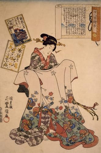 Art Tableau Femmerobes somptueuses affiche impression Kunisada décoration murale 60x90