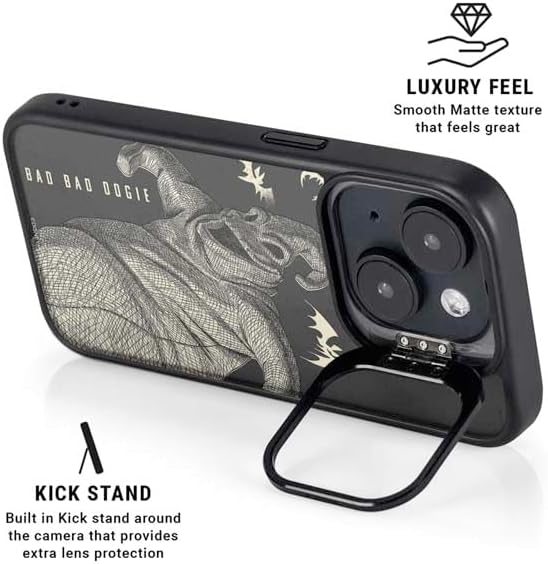 Skinit Kickstand Phone Case Compatible with iPhone 15 - Officially Licensed Disney The Nightmare Before Christmas Bad Bad Oogie Design