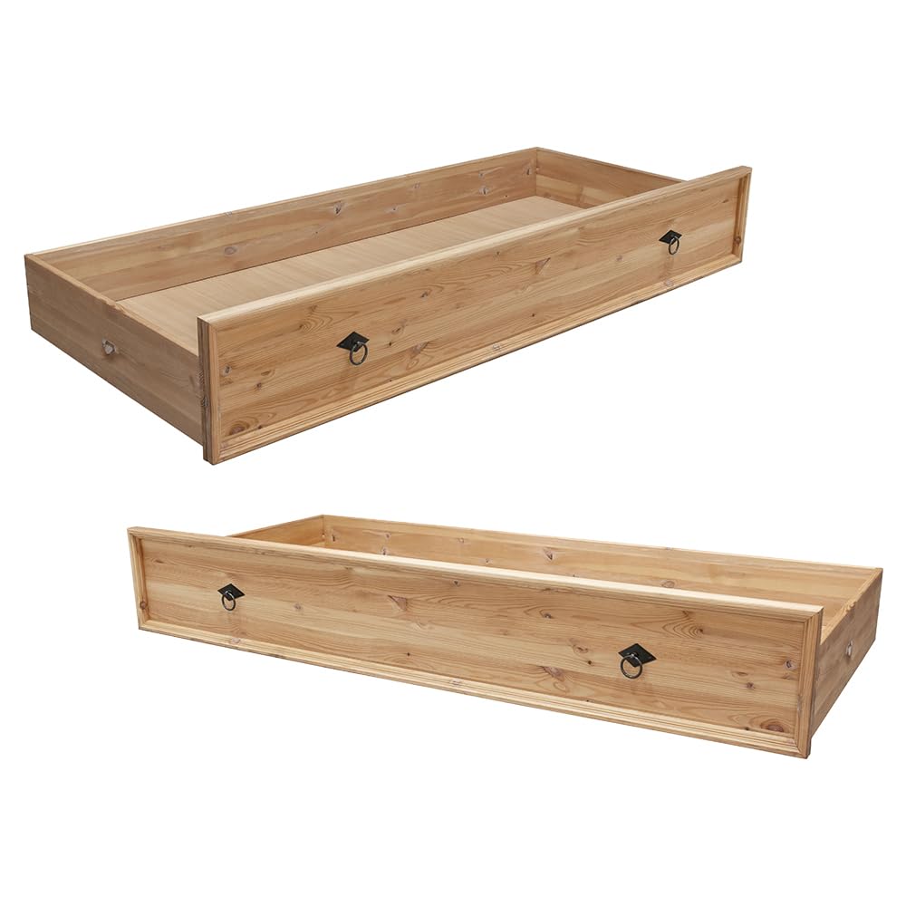 Lomadox Schlafzimmer Set 5-teilig mit Doppelbett 180x200cm, 2 Bettschubladen, 2 Nachttische in Kiefer massiv, eichefarben geölt