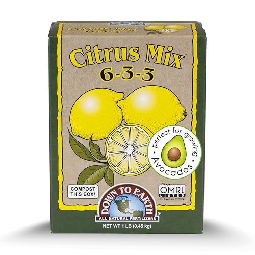 Down To Earth All Natural Fertilizers Organic Citrus Mix - Plant Food for Lemons, Limes, Oranges and Avocados 6-3-3, 1 lb
