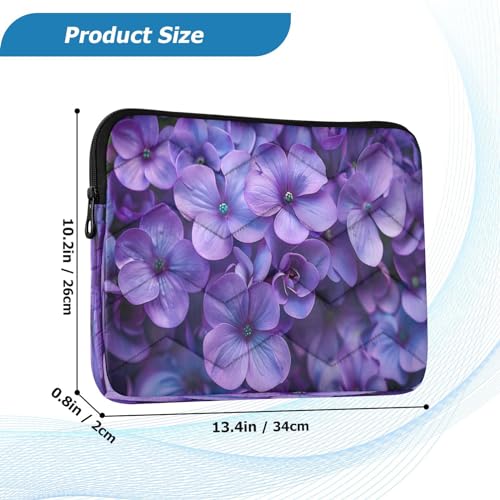 Funda para portátil 13-14 pulgadas con diseño floral púrpura miniatura 3