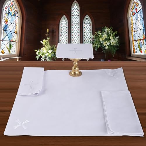 Set de 4 accesorios de altar de lino para iglesias miniatura 1
